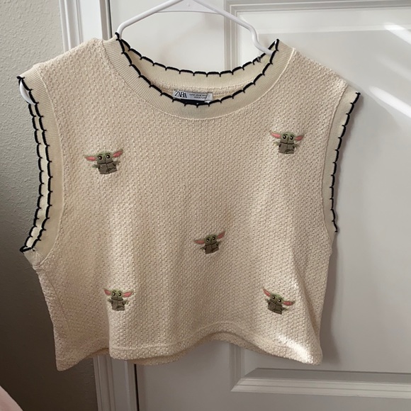 Zara Tops Zara Baby Yoda Grogu Sweater Vest Poshmark